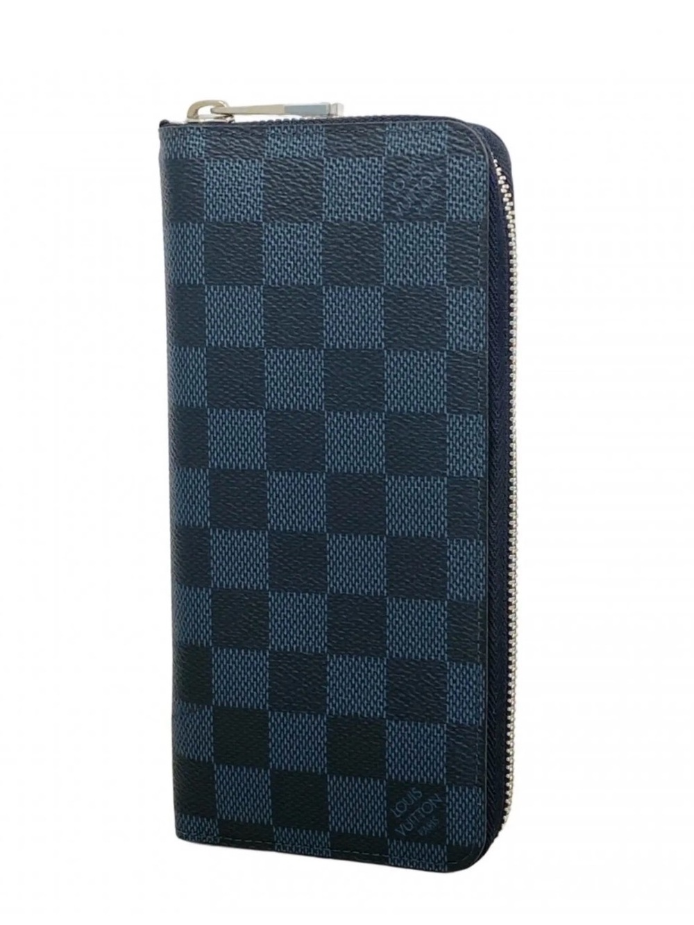 Inspired Zip-Around Checkered Wallet - Navy/Black